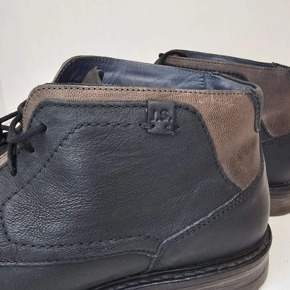 Josef Seibel Men's Black Leather Ankle Boots Size 45 US 11.5